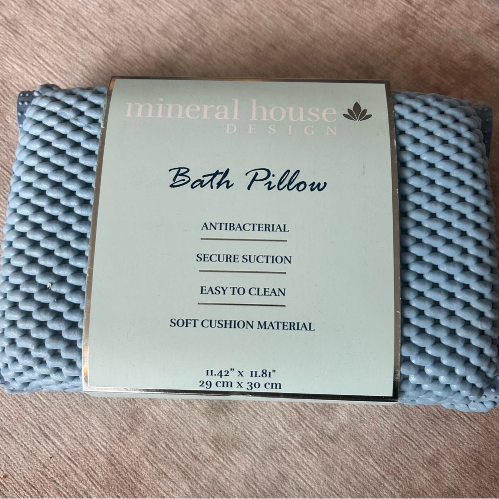 Mineral House Design Blue Bath Pillow NWT